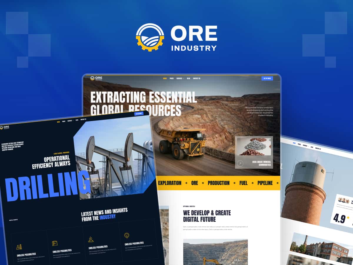 Ore Oil Gas Mining Industry WordPress Theme
